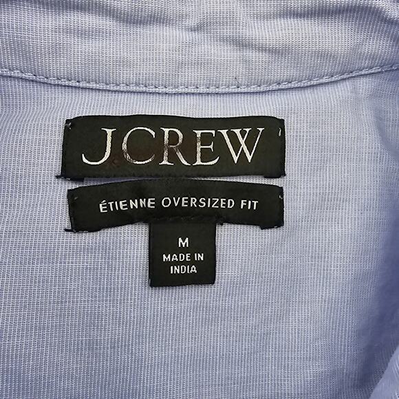 J. Crew Womans size M Etienne Oversized LS Button Up Shirt Blue  BY733 NEW - Picture 6 of 9